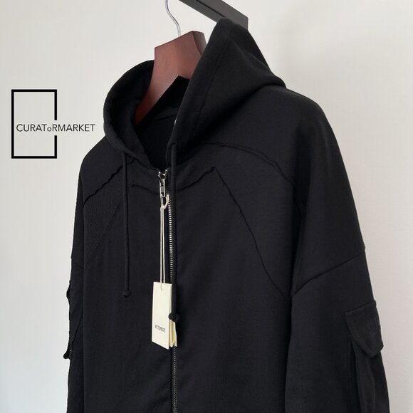 Vetements: GRAIL Multi Cargo Pocket Zip Army Military Black Hoodie SS24 - Picture 8 of 16